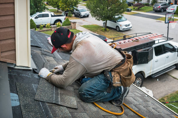 Professional Roofing technician working in Edelstein, IL